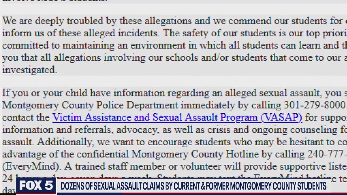 Police and educators investigating sexual assault claims in Montgomery County